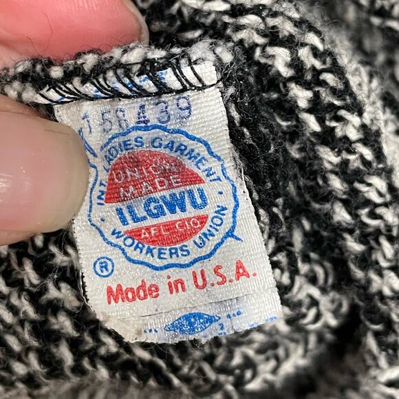 Vintage 80s 90s Gray Black Pullover Grandpa Sweater Southwestern Indie Retro L - Picture 5 of 5